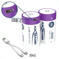   Ansmann LR20 USB-C Góliátakku Lítiumion 6000 mAh 1.5 V 2 db