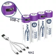 Ansmann USB-C® akku Lítiumion 2000 mAh 1.5 V 4 db