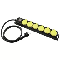   Eurolite 30240156 Elosztó kapcsolóval Fekete, Sárga Védőérintkezős 1 db