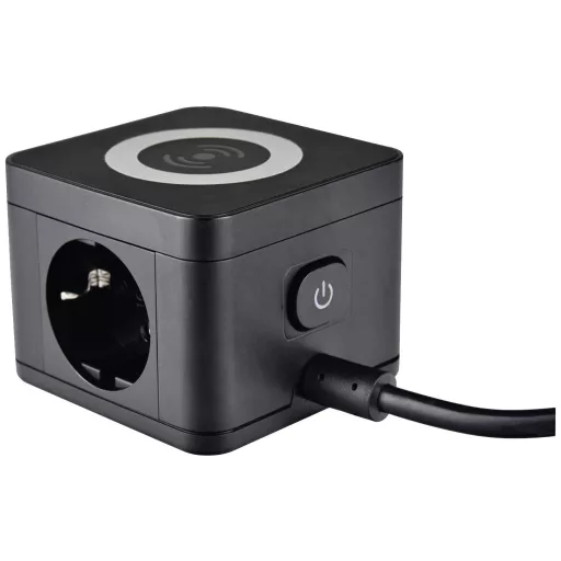 AS Schwabe 18220 Asztali dugalj Fekete Védőérintkezős 1 db