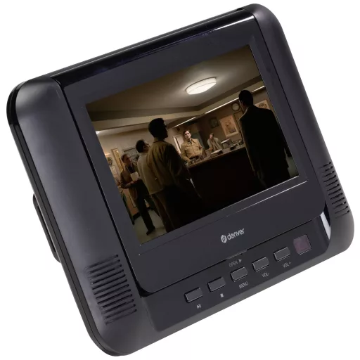 Denver MTW-793 Hordozható DVD lejátszó 17.78 cm 7 coll EEK: D (A - G) Akkus működés, 12 V-os gépjármű csatlakozókábellel, Második képernyővel Fekete
