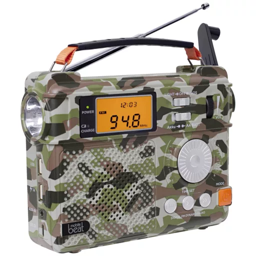 Silva Schneider SOS 223 BT Vészhelyzeti rádió URH, AM, KH Vészhelyzeti rádió, AUX, KW, URH, MW, USB Kézi kurbli, Olvasólámpa, Újratölthető