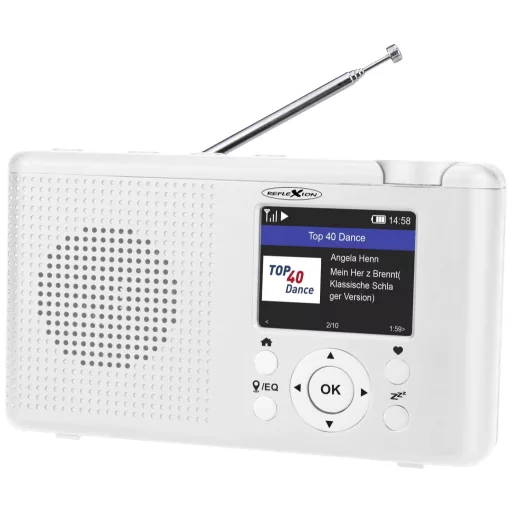 Reflexion TRA23i/WH Asztali internetrádió Internet, DAB+, DAB, URH Bluetooth®, Internetrádió, DAB+, URH Újratölthető Fehér