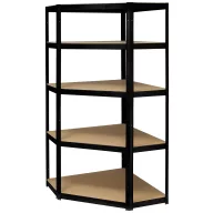   TOOLCRAFT TO-8701224 Raktári polc sarokmodul 175 kg (Sz x Ma x Mé) 700 x 1800 x 700 mm Fém (por bevonattal), MDF lap Galvanikusan cinkezett Fekete (matt) Fém