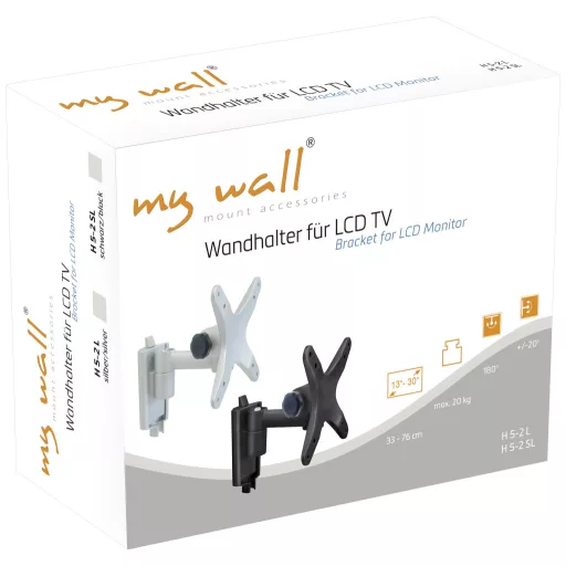 My Wall H5-2SL TV fali tartó Beépített vízmérték 33,3 cm (13,1) - 76,2 cm (30) Kihúzható, Forgatható, Dönthető, Csuklóval mozgatható