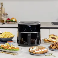   Princess 01.182244.01.001 Forrólevegős fritőz 6 l 1500 W Tapadásmentes bevonat, Forrólevegő funkció, Időzítő funkció, Hőmérséklet előválasztás, Kijelzővel