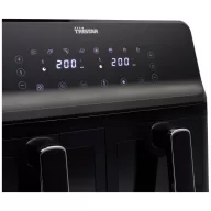  Tristar FR-9040 Dupla fritőz 8 l 2700 W Forrólevegő funkció, Időzítő funkció, Tapadásmentes bevonat, Hőmérséklet előválasztás Fekete