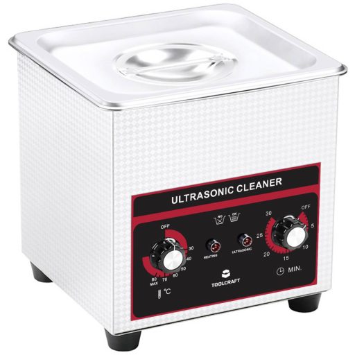 Ultrahangos tisztító fűtéssel és tisztítókosárral 160 W 1,3 l, TOOLCRAFT USC-130
