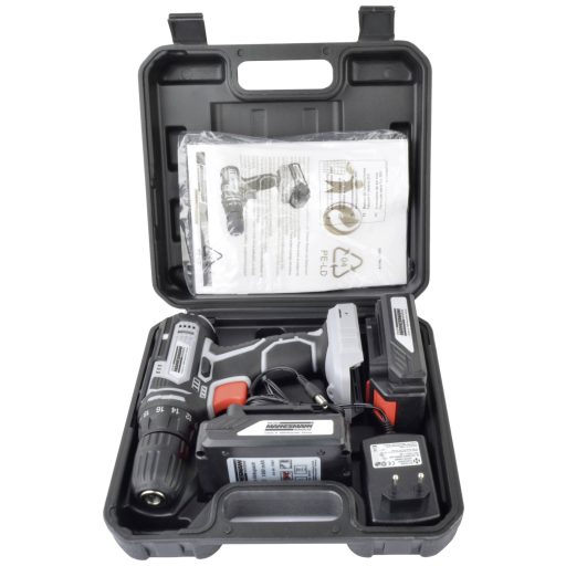 Brüder Mannesmann M17690 Akkus fúrócsavarozó 20 V 1.5 Ah Lítiumion 2. akkuval, Töltővel, Hordtáskával
