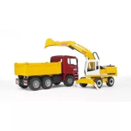   bruder MAN TGA billenő + Liebherr lapátos kotrógép Kész modell Haszonjármű modell