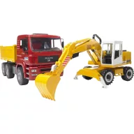   bruder MAN TGA billenő + Liebherr lapátos kotrógép Kész modell Haszonjármű modell