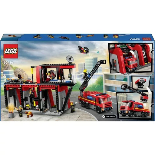 LEGO® CITY 60414 Tűzoltószertár forgótányéros létrás járművel