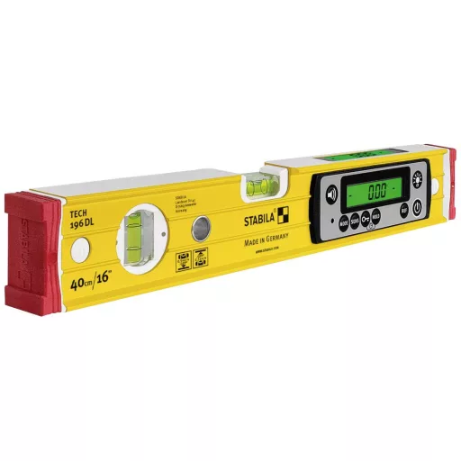Stabila TECH 196 DL 19830 Digitális vízmérték csúszásgátlóval, táskával 40 cm 0.5 mm/m