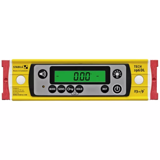 Stabila TECH 196 DL 19831 Digitális vízmérték csúszásgátlóval, táskával 23 cm 0.5 mm/m
