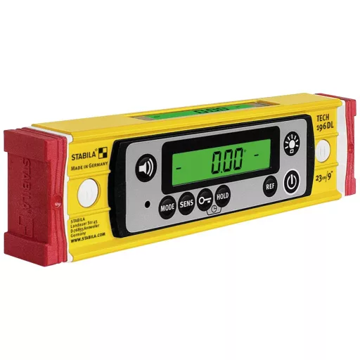 Stabila TECH 196 DL 19831 Digitális vízmérték csúszásgátlóval, táskával 23 cm 0.5 mm/m