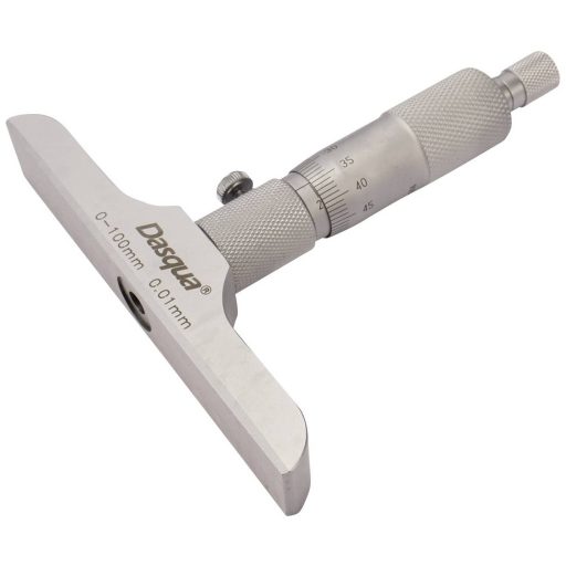 Dasqua 4611-8120 Mélységmikrométer cserélhető rúddal 100 mm (max) Leolvasás: 0.01 mm
