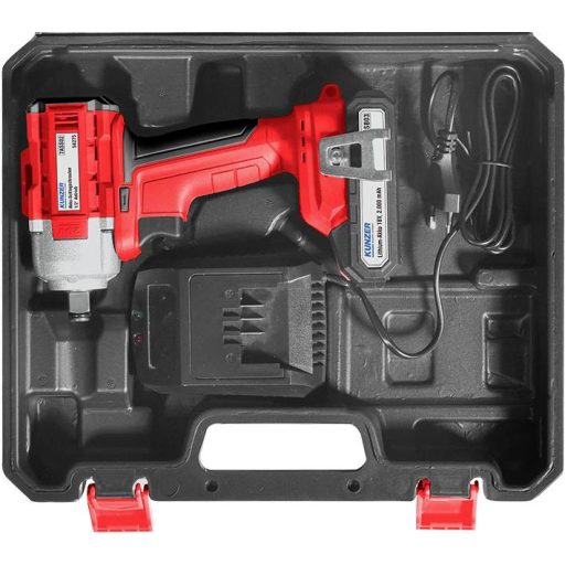 Kunzer 7ASS02 Akkus ütvecsavarozó 450 Nm 18 V Vele szállított akkuk száma 1 2.0 Ah Lítiumion akkuval, Töltővel, Hordtáskával