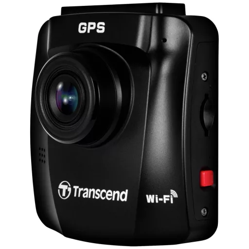 Transcend DrivePro™ 250 Autós kamera Látószög, vízszintes (max.)=140 ° 12 V, 24 V GPS radarfelismeréssel, időrács, G érzékelő, WDR, Ütközés figyelmeztetés,