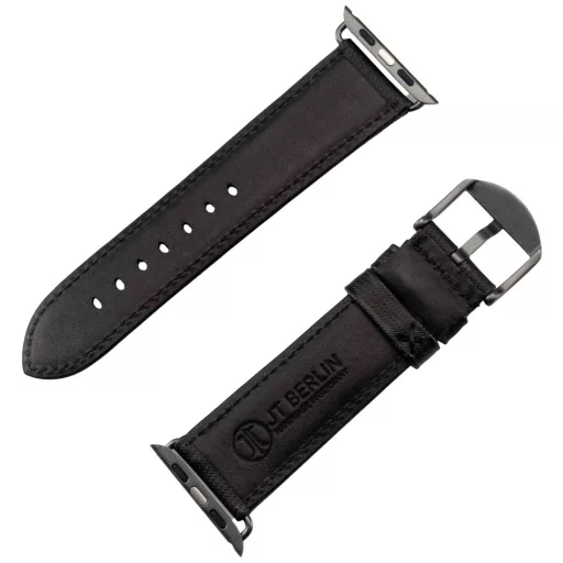 JT Berlin Watchband Wannsee Karpánt 42 mm, 44 mm, 45 mm, 49 mm M Fekete, Space szürke Watch Series 1, Watch Series 2, Watch Series 3, Watch Series 4, Watch