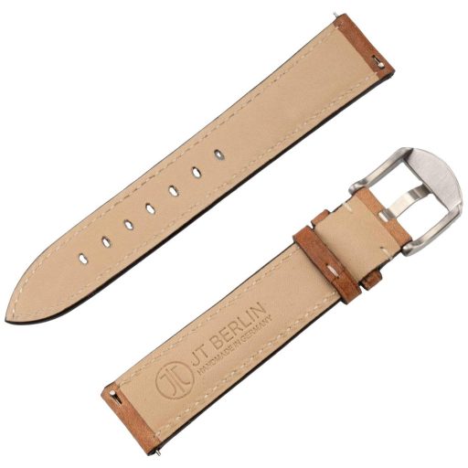 JT Berlin Watchband Charlie Karpánt 44 mm, 40 mm, 47 mm, 43 mm, 45 mm, 46 mm, 42 mm, 41 mm M Barna, Nemesacél