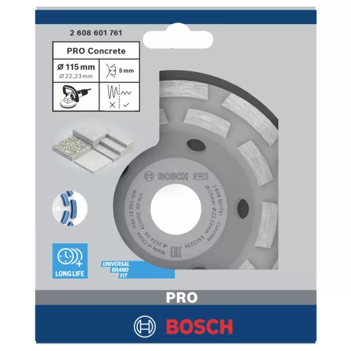 Bosch Accessories 2608601761 Pohárkerék Expert betonhoz, hosszú élettartammal Bosch Power Tools 11.5 mm 1 db