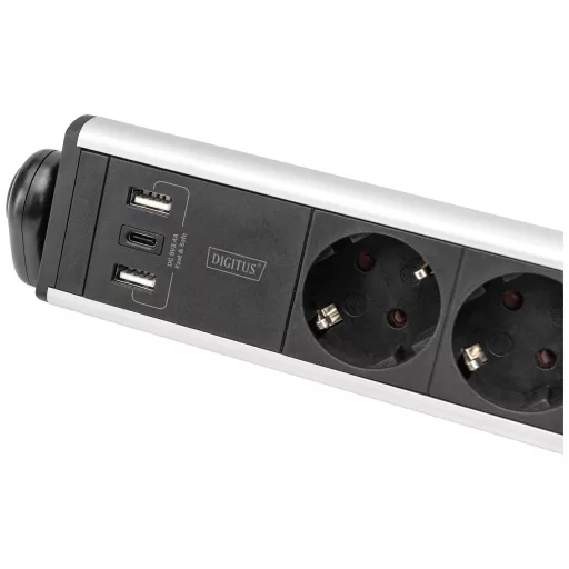 Digitus DA-70624 Hálózati elosztó Fekete Euro dugó 1 db