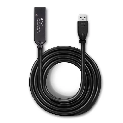 LINDY USB kábel USB 3.2 Gen1 USB-A dugó, USB-C® alj 20.00 m Fekete 43375