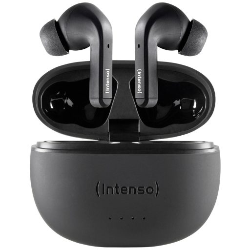 Intenso T300A In Ear headset Bluetooth® Stereo Fekete Noise Cancelling Elemtöltés kijelzés, Headset, Töltőtok, Érintéses vezérlés