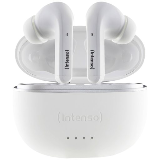 Intenso T302A In Ear headset Bluetooth® Stereo Fehér Noise Cancelling Elemtöltés kijelzés, Headset, Töltőtok, Érintéses vezérlés