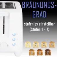 Clatronic TA 3801 W Kenyérpirító Fehér