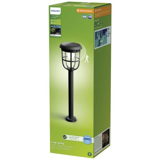 Philips LED 8720169267213 Radii Napelemes kültéri állólámpa mozgásjelzővel LED 1.3 W Fekete
