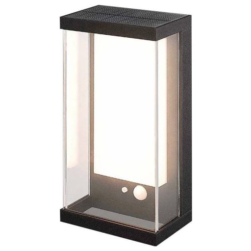 V-TAC 23032 VT-1193-B Napelemes kültéri fali lámpa mozgásjelzővel LED LED 1 W Tiszta fekete