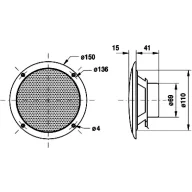   Visaton FR 13 WP - 4 Ohm 5 coll 13 cm Szélessávú hangszóró 40 W 4 Ω Fehér Tengervíznek ellenálló