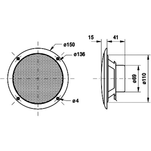 Visaton FR 13 WP - 4 Ohm 5 coll 13 cm Szélessávú hangszóró 40 W 4 Ω Fekete Tengervíznek ellenálló