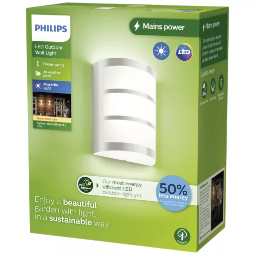 Philips LED Python 8720169263758 LED-es kültéri fali lámpa LED 3.8 W Nemesacél