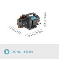 GARDENA 3700/4 P Basic Kerti szivattyú 3700 l/óra 41 m