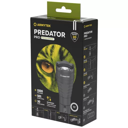 ArmyTek Predator Pro White LED Kézilámpa Akkuról üzemeltetett 1400 lm 136 g