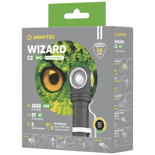 ArmyTek Wizard C2 WG Warm LED Fejlámpa Akkuról üzemeltetett 1100 lm 13 óra F09201W