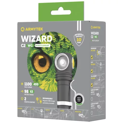 ArmyTek Wizard C2 WG White LED Fejlámpa Akkuról üzemeltetett 1100 lm 13 óra F09201C
