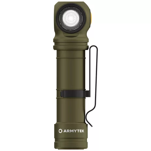 ArmyTek Wizard C2 Pro Max Olive White LED Kézilámpa Övcsíptetővel, Tokkal Akkuról üzemeltetett 4000 lm 149 g