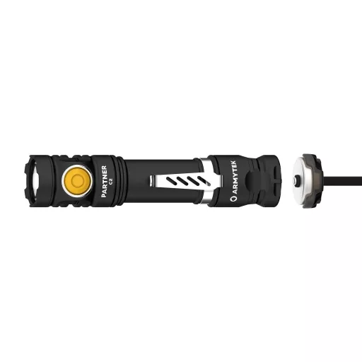 ArmyTek Partner C2 Magnet USB White LED Kézilámpa Övcsíptetővel, Tokkal Akkuról üzemeltetett 1100 lm 118 g