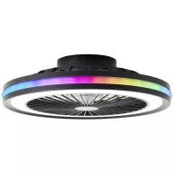   LED mennyezeti lámpa ventilátorral 40 W 46,5 cm fekete, Brilliant G99280/06 Palmero