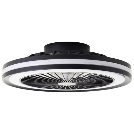 LED mennyezeti lámpa ventilátorral 40 W 46,5 cm fekete, Brilliant G99280/06 Palmero