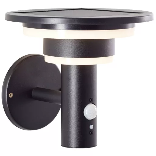 Brilliant Garvina G40405/06 Napelemes kültéri fali lámpa mozgásjelzővel LED 3 W Fekete