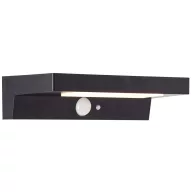   Brilliant Barker G40415/06 Napelemes kültéri fali lámpa mozgásjelzővel LED 3 W Fekete