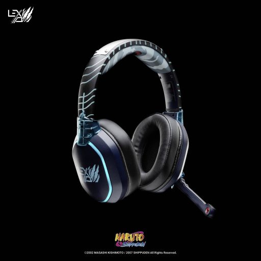Lexip Naruto Shippuden Kakashi Kamui Over Ear headset Vezetékes, Bluetooth® Stereo Fekete/kék Headset, Hangerő szabályozás, Mikrofon némítás Gamer
