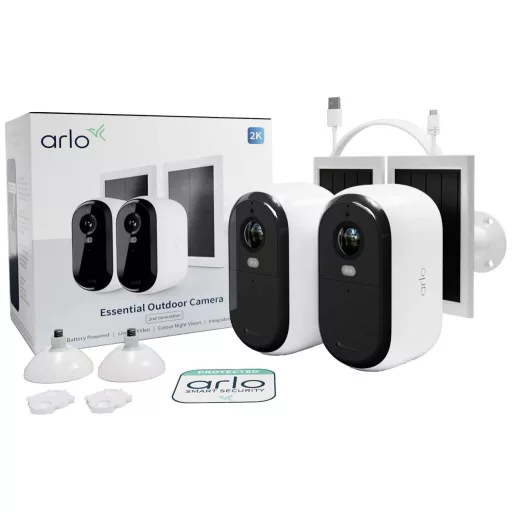 ARLO BUNDLE ESSENTIAL2 2K OUTDOOR CAMERA 2-PACK + 2-SOLAR PANEL VMK3250-100EUS IP-Megfigyelő kamera készlet2 db kamerával2688 x 1520 pixel
