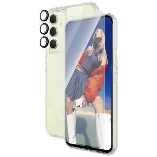 PanzerGlass 3-in-1 Ultra Wide Fit Bundle Glass + Case + Lens Tok + védőüveg készlet Samsung Galaxy A55 5G B0470+7358
