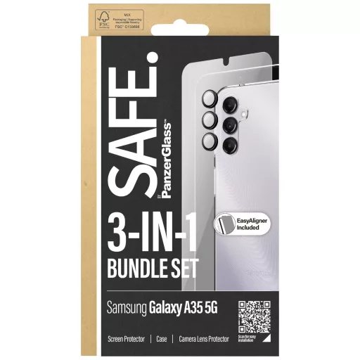 PanzerGlass 3-in-1 Bundle Edge2Edge Glass + Case + Lens Tok + védőüveg készlet Samsung Galaxy A35 5G BSAFE95690