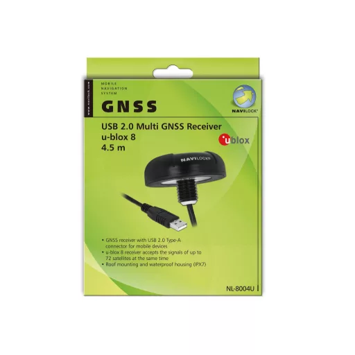 Navilock NL-8004U GPS vevő Fekete 1 db